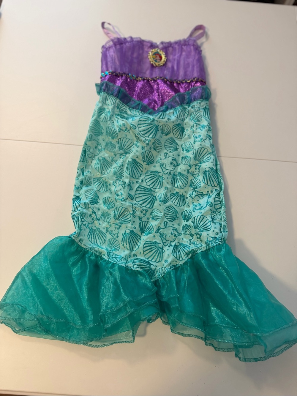 Disney Purple and Teal Ariel Mermaid Costume Dress - SZ 4-6X